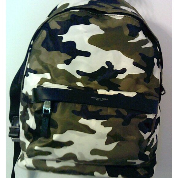 Authentic Michael Kors Backpack army camo laptop school work travel bag style - Picture 3 of 16
